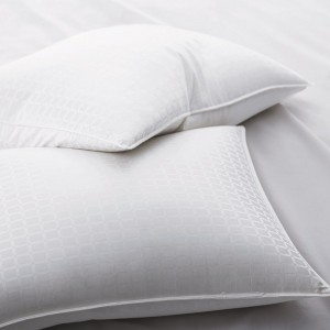 90% White Goose Down Pillows With 1'' Windowpane Pattern